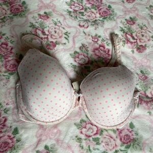 Victoria's Secret Cream and Pink Dot Bra